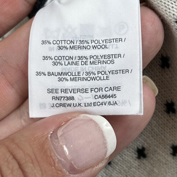 J Crew 365 Jacket Womens Medium Black Polka Dot Merino Wool Blend Knit Coat - Picture 6 of 9